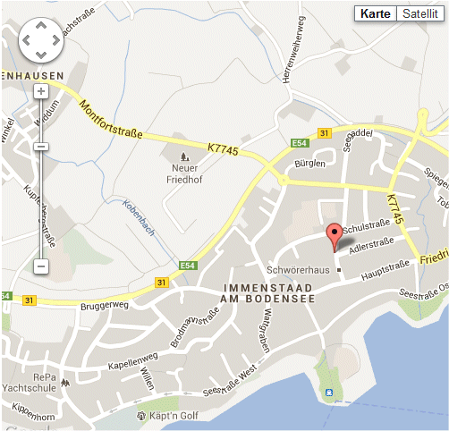 GoogleEarth-Stadtbild mit aktuellem Standort